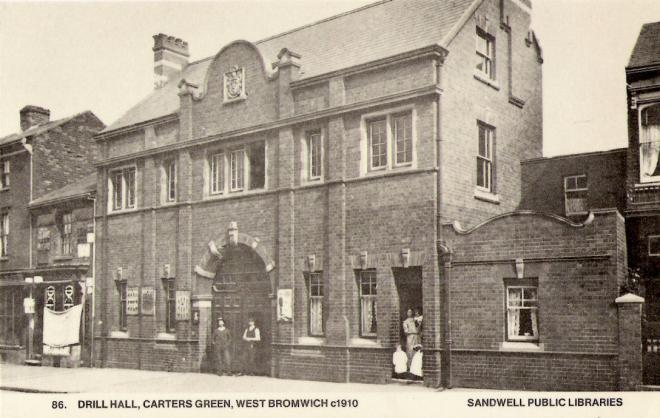 Postcard of West Bromwich Drill Hall 1910 - End of show - Click to return to Gallery contents page